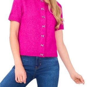 CeCe Bright Pink Button Down Shirt